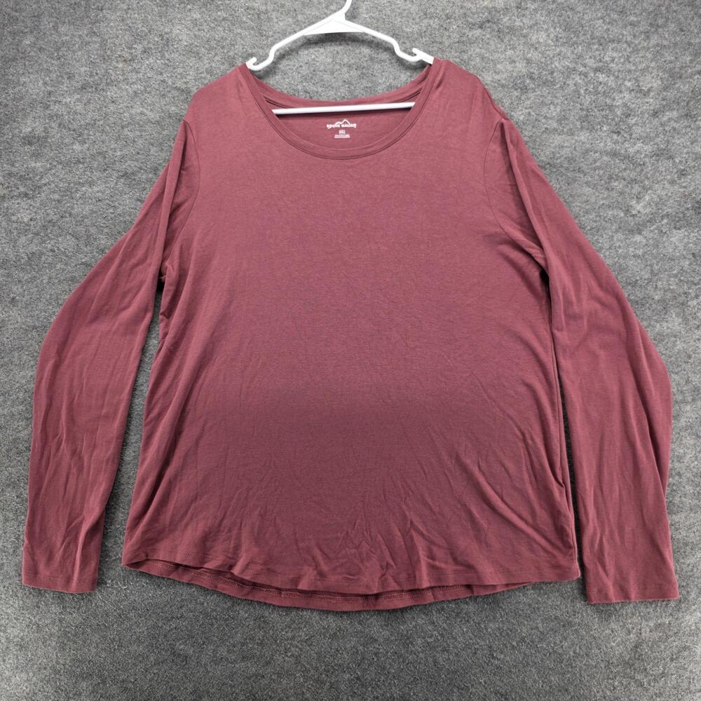 Eddie Bauer Shirt Mens 2XL Red Long Sleeve Stretch Modal Cotton Blend Pullover